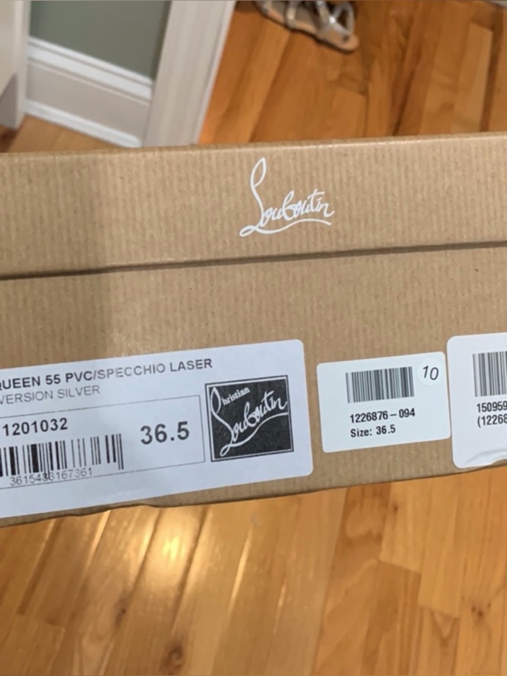 Authentic Christian Louboutin spikaqueen laser silver heels - Picture 7 of 7